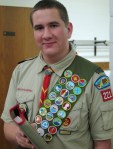 Dewald at his Eagle Scout board of review